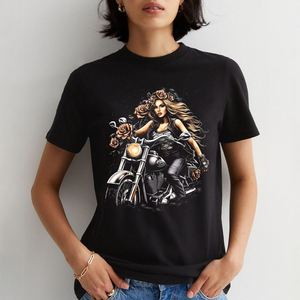 T-shirts imprimés personnalisés pour femmes sérigraphie en jersey de coton à manches courtes col rond tenue décontracté OEM fournisseur du Bangladesh t-shirt - Product Image 2