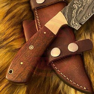 Wholesale Custom Handmade Damascus Kitchen Cleaver <b>Knife</b> With Leather Sheath\Wooden Handle <b>Knives</b> - Product Image 5