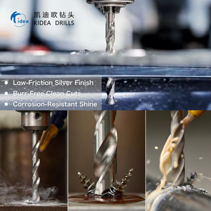 키데아 툴즈 풀 그라운드 M35/M42 내구성 및 고정밀 맞춤형 브라이트 실버 트위스트 드릴 비트 (금속 드릴링용) - Product Image 5