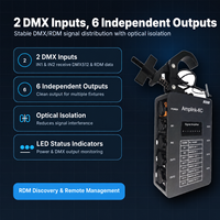 Amplificateur de signal DMX/RDM IP66 2 entrées 6 sorties, répartiteur/distributeur DMX512 avec isolation optique pour éclairage de scène