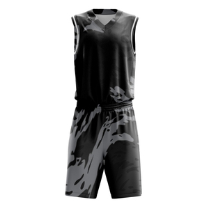 Maillot de basket-ball réversible personnalisé 100% polyester respirant Ensemble d'uniformes de basket-ball d'entraînement pour hommes - Product Image 1