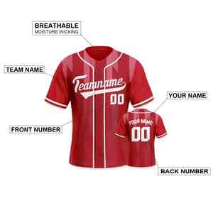 Camiseta de béisbol personalizada, camisetas de béisbol rojas y blancas, uniforme deportivo con número de nombre de equipo impreso personalizado, camiseta de fútbol americano - Product Image 5