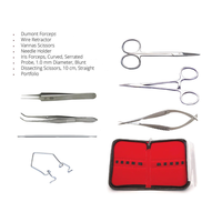 Kit de dissection pour souris, formation en télémétrie, instruments chirurgicaux vétérinaires, acier inoxydable, certifié CE, classe I, MEDZORA SURGICAL