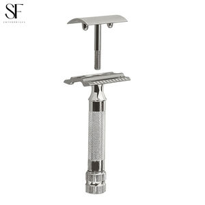 Maquinilla de afeitar de seguridad recta con cuchilla de doble filo de acero inoxidable alemana - Product Image 4