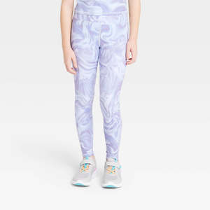 Leggings grigio chiaro a vita alta da ragazza All in Motion, taglia L: sportivi ed eleganti - Product Image 1