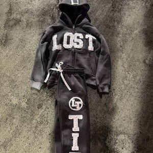 Survêtements pour hommes personnalisés, 100% coton, broderie usée, style streetwear, respirant, lavage à l'acide, extensible dans les quatre sens, rapide - Product Image 2