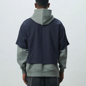 Sweat à capuche en coton épais de coupe surdimensionnée avec sérigraphie personnalisée-Sweat à capuche thermique double couche pour hommes en éponge française - Product Image 2