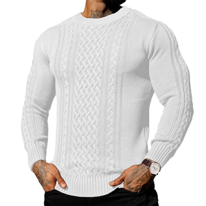OEM Pull en tricot gaufré Pull en coton à la mode Vente en gros Logo personnalisé en vrac Tricots - Product Image 3