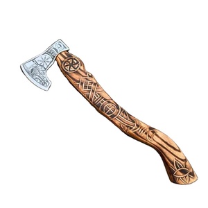 Hacha Vikinga Hecha a Mano de Acero Industrial con Alto Contenido de Carbono, Mango de Madera de Palisandro, Funda de Cuero, Personalizable, 1.5 kg, Multiusos - Product Image 3