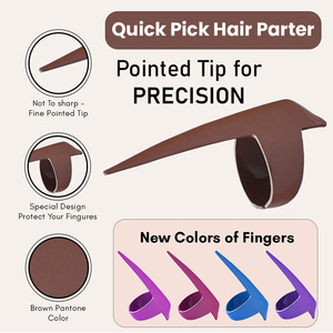 Outils d'extension de cheveux de qualité supérieure outil de séparation de coiffure aide à la tresse rapide anneau de sectionnement des doigts aide au tressage de point - Product Image 6