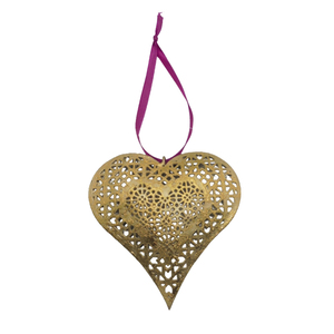 Corazón Decorativo de Metal de Diseño Superior, Color Dorado con Lámina de Oro, para Decoración de Paredes, Hecho a Mano y Personalizado al por Mayor - Product Image 3