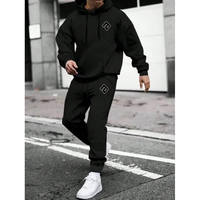 Ensemble deux pièces pour homme, sweat-shirt à capuche en polaire avec logo sur le devant, pantalon, 100% coton, respirant, séchage rapide, haute qualité