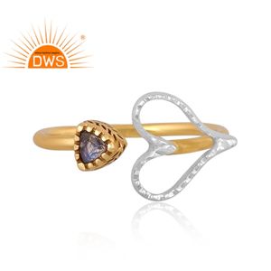 แหวนเรียงซ้อนอัญมณีลาบราดอไรต์ธรรมชาติ18K ชุบทองทำด้วยมือล่าสุดเครื่องประดับอัญมณีชั้นดีสำหรับผู้หญิงของขวัญ - Product Image 5