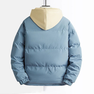 New Solid Color Hooded Collar Male Windbreak Cotton <b>Padded</b> Down Puffer Jacket Warm Thick men's jackets - Product Image 2