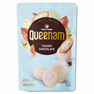Queenam OEM/ODM Vietnam Chocolat pur blanc au cacao HALAL 75G Yaourt Chocolat solide en forme de bouton Bonbons Snacks Emballage personnalisé - Product Image 1
