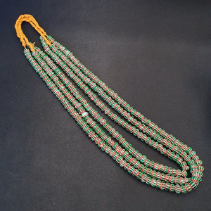 Perles de verre au chalumeau en cristal à chevron vert de style vénitien vintage, fabriquées à la main et multicouches pour la fabrication de bijoux - Product Image 3