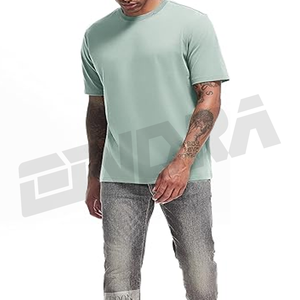 T-shirt décontracté en coton mélangé pour hommes avec col ras du cou tissu doux coupe décontractée vêtements quotidiens style de base premier choix tendance maintenant - Product Image 1