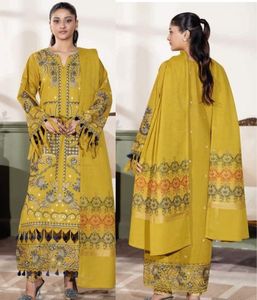 Bộ đồ thêu cao cấp SSumaira Collection JOHRA gồm 3 món với khăn choàng Jacquard Banarsi và quần nhuộm màu. - Product Image 5