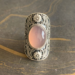 Fashionable Rose <b>Quartz</b> <b>Ring</b> Designer 15.0 Grams Copper Jewelry with Eye Pattern Trendy Bezel Setting for Gift - Product Image 1