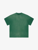 Camiseta de hombre estilo urbano retro 2025 con efecto desgastado por el sol, cuello redondo, lavado ácido, personalizada, vintage, 100% algodón, tejido ligero con letras