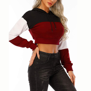 Sialkot Made 2025 Ladies Blank GYM Chándal de manga larga Crop Tops Crop Top Sudadera LOGO personalizado Sudaderas con capucha recortadas Nueva llegada - Product Image 6
