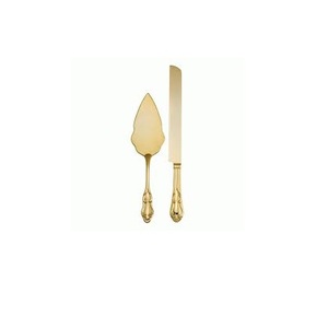 Cuchillo para pasteles y servidor de pasteles Vajilla decorativa de acero inoxidable dorado Cubiertos para pasteles Servidor de cuchillos a bajo precio - Product Image 1