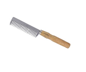 หวีแผงคออะลูมิเนียมสัตวแพทย์พร้อมด้ามไม้ - Product Image 1