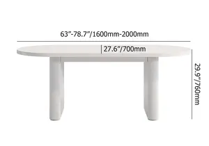 Meubles de salle à manger de <span class=keywords><strong>haute</strong></span> qualité <span class=keywords><strong>Table</strong></span> à manger extensible ovale en bois blanc pour <span class=keywords><strong>6</strong></span> <span class=keywords><strong>personnes</strong></span> - Product Image 3
