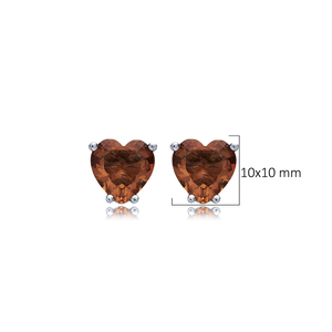Pendientes de tuerca de sultanita de corazón de 10x10mm, venta al por mayor, joyería de plata de ley 925, hechos a mano turcos - Product Image 2