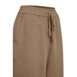 Pantalon Harem décontracté taille mi-haute en camel, respirant et confortable - Product Image 2