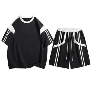 Conjunto Corto para Hombre de Último Diseño, Algodón Transpirable, Producto en Oferta, Nueva Llegada de Verano, Color de Contraste, Conjunto Corto OEM para Adultos - Product Image 2