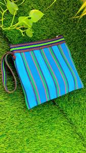 Bolsas DE ASEO cosméticas con cremallera reutilizables ecológicas recicladas de nailon, bolsa de mano de playa de viaje a rayas personalizada, etiqueta con logotipo - Product Image 2