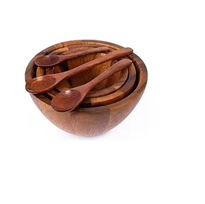 Bol de service alimentaire en bois massif de couleur marron bol de service de taille et de forme personnalisées pour un usage domestique par glowin fashion - Product Image 3