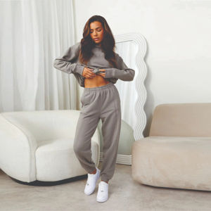 Nouveauté Pantalon de jogging décontracté à taille élastique avec devant plat Pantalon de survêtement d'hiver pour femmes Logo personnalisé respirant Streetwear pour femmes - Product Image 4