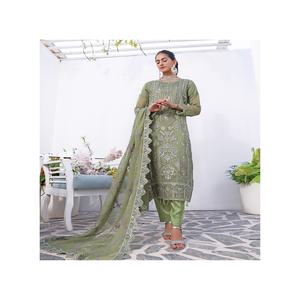 ชุดสูทปักลายสำหรับสุภาพสตรีชอลวาร์ Kameez ชุดลำลองไม่มีตะเข็บผลิตภัณฑ์ขาย - Product Image 6