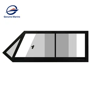 Ventanas corredizas con marco de aluminio impermeable marino genuino, ventanas herméticas para barcos de vidrio templado