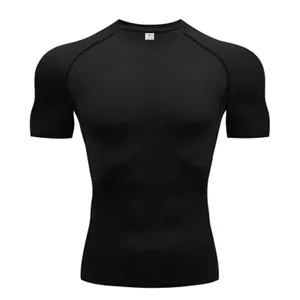 Camiseta Deportiva Elástica de Compresión de Secado Rápido para Hombre, Top Deportivo para Correr, Gimnasio, Entrenamiento, Mallas Deportivas de Verano, Ropa Deportiva - Product Image 3