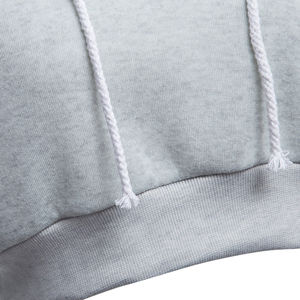 Jersey holgado de manga larga para mujer de alta calidad, sudaderas de gran tamaño en blanco de algodón y poliéster, Top corto gris oscuro, sudaderas con capucha para mujer - Product Image 6