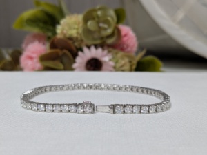 Factory Stock <b>Men</b> Women Jewelry Hip Hop Iced Real Solid 14k White Gold Vvs Lab Grown Brilliant Cut Diamond Tennis Chain Bracelet - Product Image 2