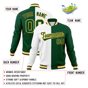 เสื้อแจ็คเก็ตเบสบอลแบบวาร์ซิตี้คุณภาพสูงสั่งทำพิเศษ น้ำหนักเบา กันน้ำ กันลม ระบายอากาศได้ดี คอเสื้อแบบคอกลม ตัดเย็บแบบต่อผ้า ลายตัวอักษร - Product Image 6