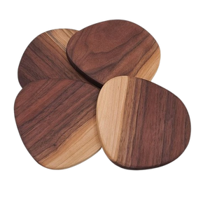 แผ่นรองแก้วไม้มะม่วงร่วมสมัยแผ่นรองถ้วยชาสำหรับใช้ในครัวเรือนใหม่แผ่นรองจานไม้เรซิ่นไม้สำหรับอาหารเย็นเครื่องดื่มเปลือกไม้ - Product Image 4