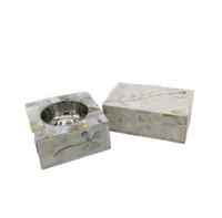 Boîte à Bakhoor en bois artisanale de luxe élégante avec incrustation de nacre, ensemble brûleur d'encens arabe Mabkhara, écologique et durable
