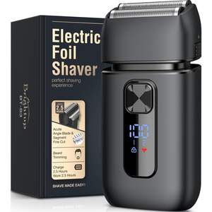 Afeitadora Eléctrica Recargable Negra para Hombre, Impermeable IPX7, con Doble Cuchilla Flotante y Recortadora para el Rostro - Product Image 2