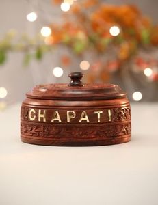 Boîte à chapati en bois artisanale avec finition naturelle pour des rotis frais et moelleux, boîte de rangement à chapati en bois de qualité supérieure - Product Image 6