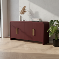 Ensemble de meubles de salon moderne à 4 portes en bois d'hévéa écologique, MDF et placage de chêne – Vente en gros