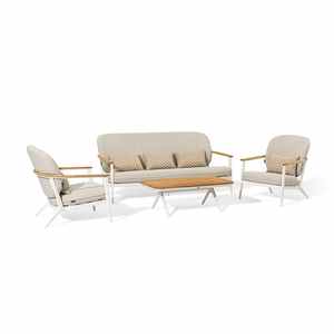 Ensemble de balcon moderne avec causeuse à cadre en acier, chaises et coussins de table inclus pour un confort extérieur maximal - Product Image 5