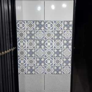 กระเบื้องเซรามิคเคลือบสีฟ้าดีไซน์เนอร์ขนาด30x45ซม. 12X18นิ้วกระเบื้องเคลือบเงาสำหรับโรงแรมห้องน้ำผนังภายในแบบกำหนดเอง - Product Image 2