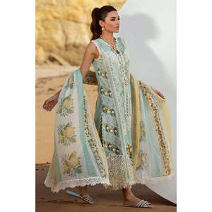Conjuntos de Traje de Mujer Crimson X Saira Shakira Luxury Lawn para D2, Verano Siciliano, Aqua-TC-122 - Product Image 5