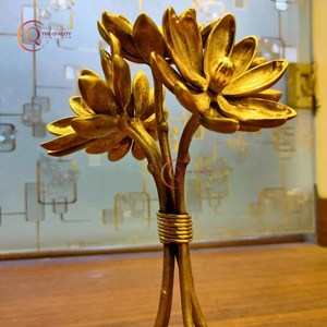 Decoración de Metal con acento para el hogar moderno de alta calidad, recién llegado, combinación de forma de flor de Reno esculpida en oro, Decoración de mesa - Product Image 4