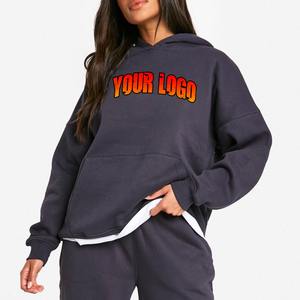 Sudaderas con Capucha Personalizadas con Estampado Gráfico 2026, Fabricantes de Ropa para Mujer, Sudadera con Capucha de Algodón French Terry Teñido Liso - Product Image 1